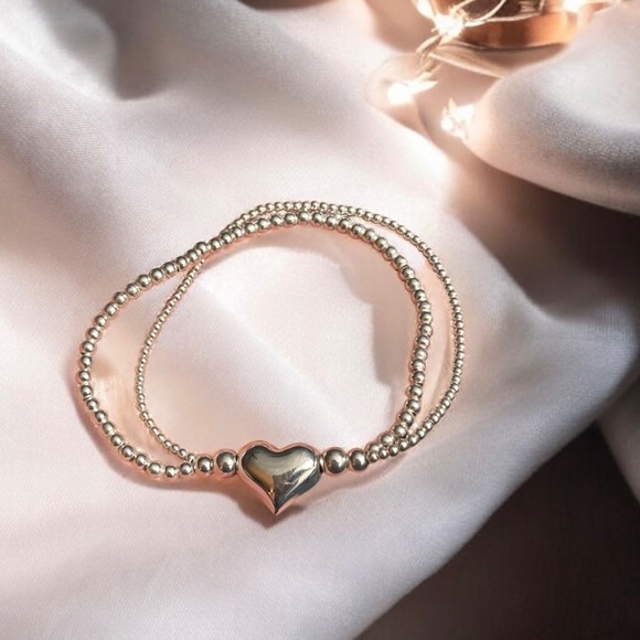 Taxco Bracelet 925 Sterling Silver Heart shaped Adjustable Boho chic,Hippie,Love - Picture 5 of 9